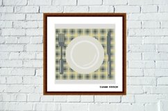 White plate yellow table mat kitchen cross stitch pattern Product Image 2