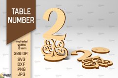 Table Number SVG. Wedding Table Number Laser Cut. Number 2 Product Image 1