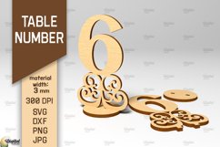 Table Number SVG. Wedding Table Number Laser Cut. Number 6 Product Image 1