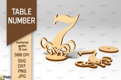 Table Number SVG. Wedding Table Number Laser Cut. Number 7 Product Image 1