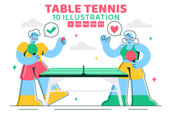 10 Table Tennis Sports Illustration Product Image 1