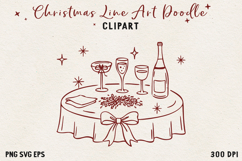 Vintage Hand-Drawn Christmas Illustration| Line Art Clipart Product Image 1