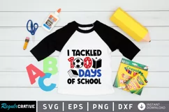 Tackled 100 Days Of School SVG, School SVG Design Product Image 1
