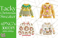Ugly Christmas Sweater PNG Clipart, Funny Holiday Art Product Image 1