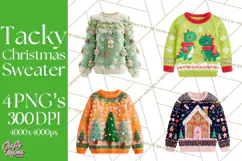 Ugly Christmas Sweater PNG Clipart, Funny Holiday Art Product Image 1