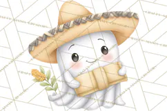 Taco Ghost Clipart PNG, Mexican Fiesta Clip Art Product Image 3