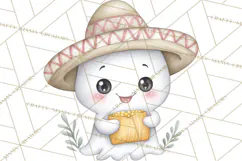 Taco Ghost Clipart PNG, Mexican Fiesta Clip Art Product Image 4