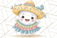 Taco Ghost Clipart PNG, Mexican Fiesta Clip Art Product Image 2