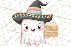 Taco Ghost Clipart PNG, Mexican Fiesta Clip Art Product Image 3
