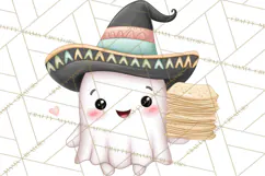 Taco Ghost Clipart PNG, Mexican Fiesta Clip Art Product Image 3