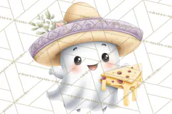Taco Ghost Clipart PNG, Mexican Fiesta Clip Art Product Image 2