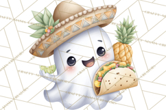 Taco Ghost Clipart PNG, Mexican Fiesta Clip Art Product Image 3