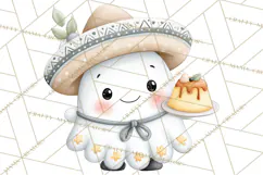 Taco Ghost Clipart PNG, Mexican Fiesta Clip Art Product Image 2