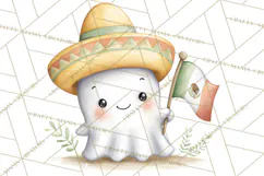 Taco Ghost Clipart PNG, Mexican Fiesta Clip Art Product Image 4