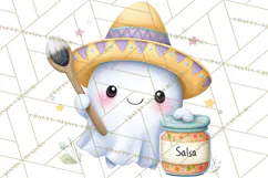 Taco Ghost Clipart PNG, Mexican Fiesta Clip Art Product Image 5