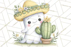 Taco Ghost Clipart PNG, Mexican Fiesta Clip Art Product Image 2