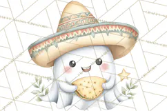Taco Ghost Clipart PNG, Mexican Fiesta Clip Art Product Image 3