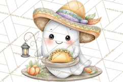 Taco Ghost Clipart PNG, Mexican Fiesta Clip Art Product Image 5