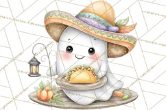 Taco Ghost Clipart PNG, Mexican Fiesta Clip Art Product Image 5