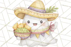 Taco Ghost Clipart PNG, Mexican Fiesta Clip Art Product Image 2