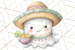 Taco Ghost Clipart PNG, Mexican Fiesta Clip Art Product Image 3