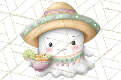 Taco Ghost Clipart PNG, Mexican Fiesta Clip Art Product Image 3