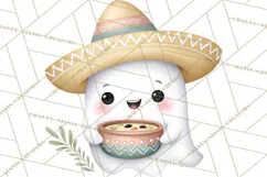 Taco Ghost Clipart PNG, Mexican Fiesta Clip Art Product Image 4