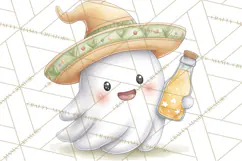 Taco Ghost Clipart PNG, Mexican Fiesta Clip Art Product Image 2