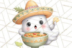 Taco Ghost Clipart PNG, Mexican Fiesta Clip Art Product Image 2