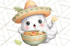 Taco Ghost Clipart PNG, Mexican Fiesta Clip Art Product Image 2