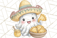 Taco Ghost Clipart PNG, Mexican Fiesta Clip Art Product Image 3