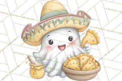 Taco Ghost Clipart PNG, Mexican Fiesta Clip Art Product Image 3