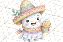Taco Ghost Clipart PNG, Mexican Fiesta Clip Art Product Image 4