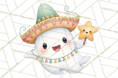 Taco Ghost Clipart PNG, Mexican Fiesta Clip Art Product Image 2