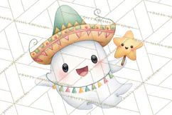 Taco Ghost Clipart PNG, Mexican Fiesta Clip Art Product Image 2