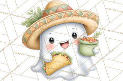 Taco Ghost Clipart PNG, Mexican Fiesta Clip Art Product Image 3