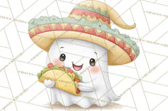 Taco Ghost Clipart PNG, Mexican Fiesta Clip Art Product Image 4