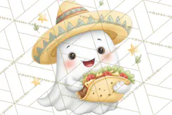 Taco Ghost Clipart PNG, Mexican Fiesta Clip Art Product Image 5