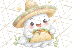 Taco Ghost Clipart PNG, Mexican Fiesta Clip Art Product Image 2