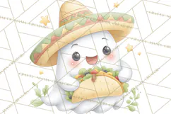 Taco Ghost Clipart PNG, Mexican Fiesta Clip Art Product Image 2