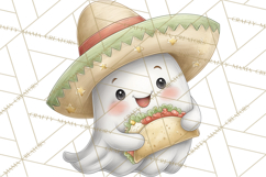 Taco Ghost Clipart PNG, Mexican Fiesta Clip Art Product Image 4