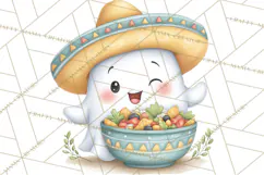 Taco Ghost Clipart PNG, Mexican Fiesta Clip Art Product Image 5