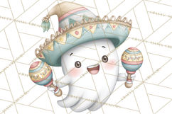 Taco Ghost Clipart PNG, Mexican Fiesta Clip Art Product Image 5