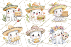 Taco Ghost Clipart PNG, Mexican Fiesta Clip Art Product Image 3