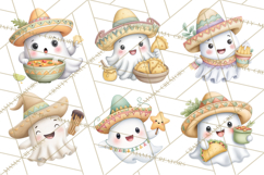 Taco Ghost Clipart PNG, Mexican Fiesta Clip Art Product Image 6