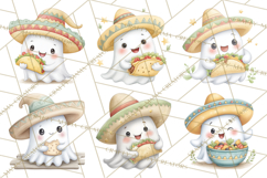 Taco Ghost Clipart PNG, Mexican Fiesta Clip Art Product Image 7
