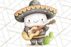 Taco Ghost Clipart PNG, Mexican Fiesta Clip Art Product Image 2