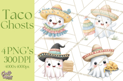 Taco Ghost Clipart PNG, Mexican Fiesta Clip Art Product Image 1