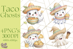 Taco Ghost Clipart PNG, Mexican Fiesta Clip Art Product Image 1