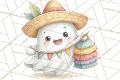 Taco Ghost Clipart PNG, Mexican Fiesta Clip Art Product Image 3